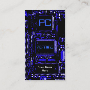 Modèle de carte de visite "réparation PC" de cir