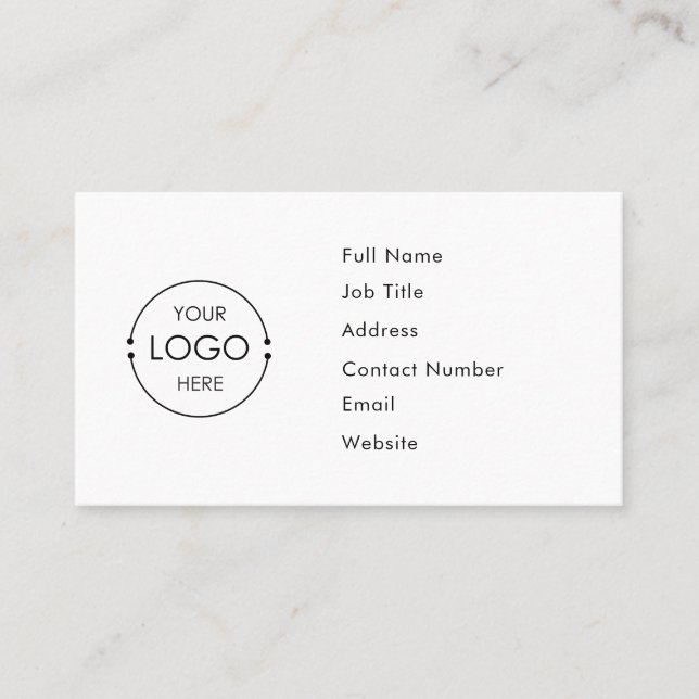 Modèle de carte de visite simple Logo personnalisé (Devant)