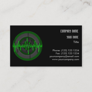 Modèle de carte de visite Sound Green Dark Round
