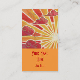 Modèle de carte de visite Sunset orange portrait