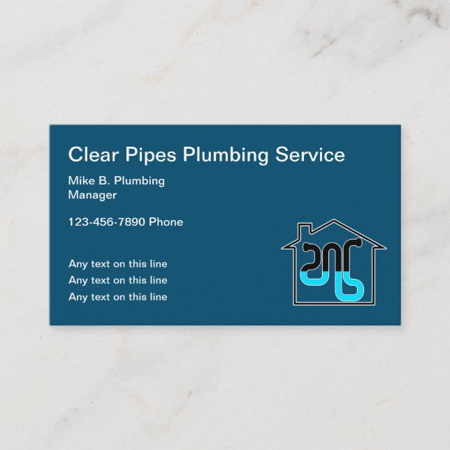 Modèle de carte de visite unique Plumber Services (Devant)