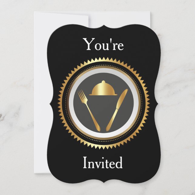 Modèle de carte d'invitation à dîner vierge (Devant)