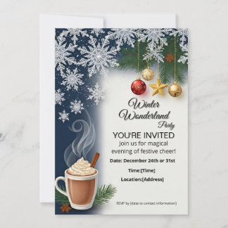 Modèle de carte d'invitation pour une fête de Noël
