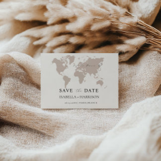 Modèle de carte du monde pour annoncer la date