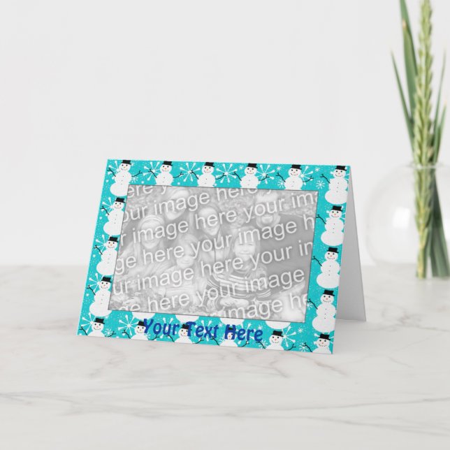 Modèle de carte - frontière de bonhomme de neige (Devant)
