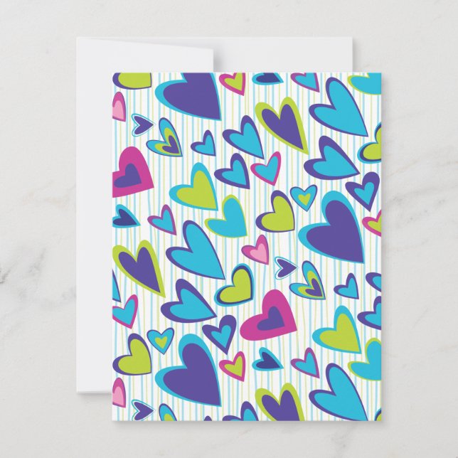 Modèle de carte plate Valentine Hearts (Devant)