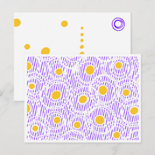 Modèle de carte postale à rayures violettes et jau