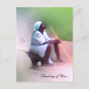 Modèle de carte postale - Femme haïtienne noire as