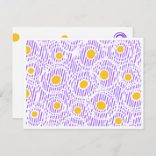 Modèle de carte postale violet et jaune