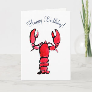 Modèle de carte rouge de homard