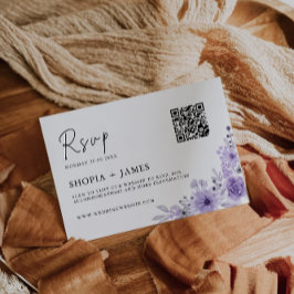 Modèle de carte RSVP de mariage violet