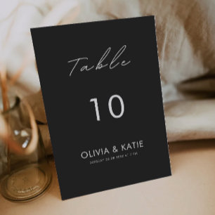 Modèle de cartes de table Mariage noir