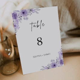 Modèle de cartes de table Mariage violet