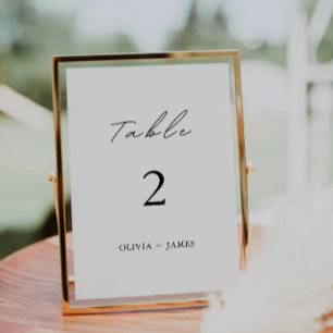 Modèle de cartes de table minimaliste Mariage
