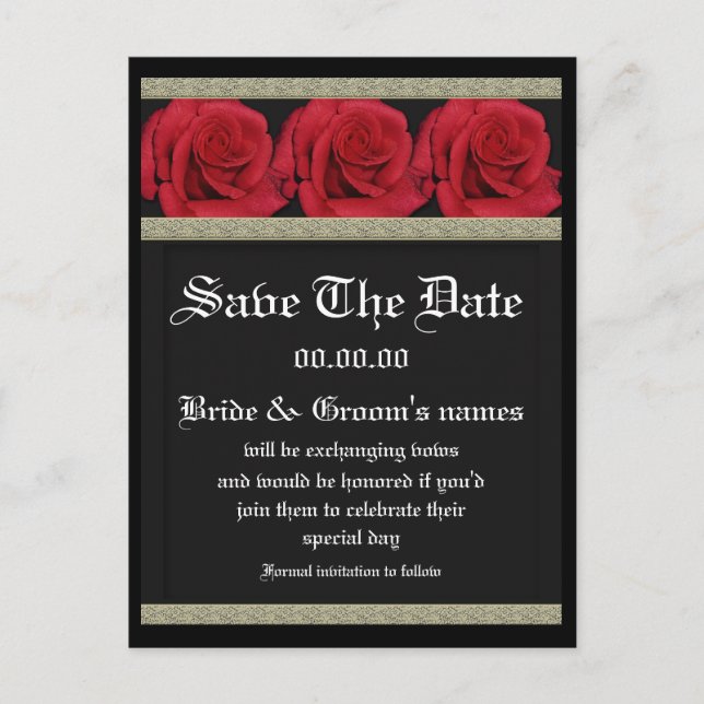 Modèle de cartes postales - roses rouges personnal (Devant)