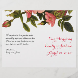 Modèle de cérémonie de mariage Programme floral dé