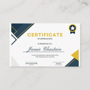 Modèle de certificat