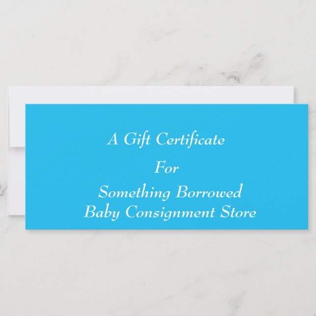 Modèle de certificat cadeau bleu de la partie de p (Devant)