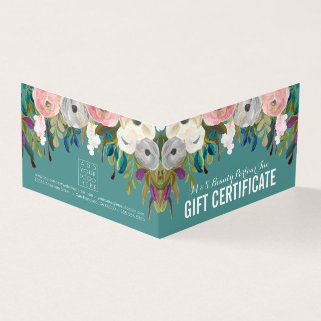 Modèle de certificat cadeau de magasin floral pein (Outside)