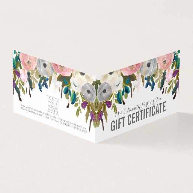 Modèle de certificat cadeau de magasin floral pein (Outside)