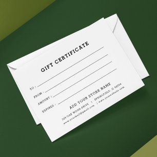 Modèle de certificat cadeau d'entreprise avec logo