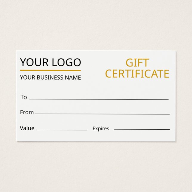 Modèle de certificat cadeau personnalisé (Devant)