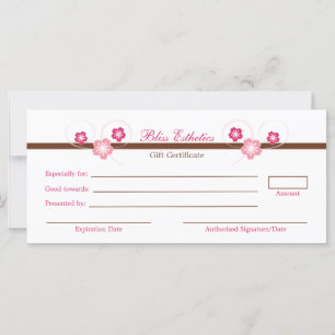 Modèle de certificat cadeau Pink Sakura
