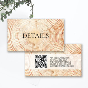 Modèle de code QR avec détails de grain de bois po