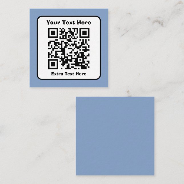 Modèle de code QR numérisable avec texte modifiabl (Devant / Derrière)