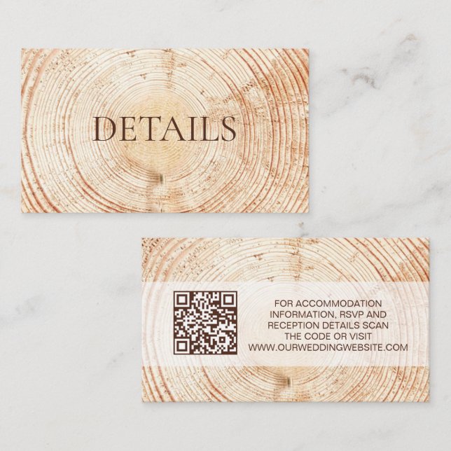 Modèle de code QR pour les détails de mariage rust (Devant / Derrière)