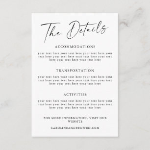 Modèle de détails du Mariage de script noir simple