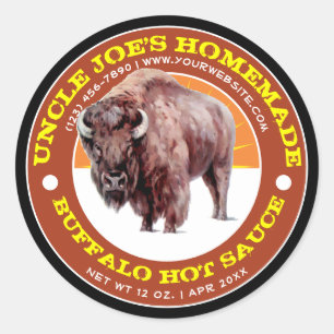 Modèle de Étiquette à la sauce chaude Buffalo fait