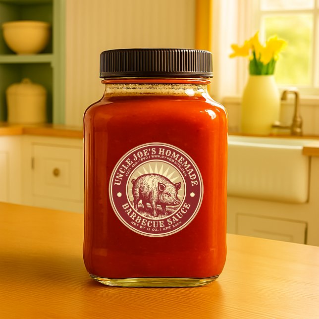 Modèle de Étiquette de porc à la sauce barbecue ma (Créateur téléchargé)