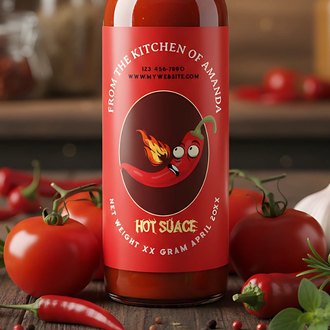 Modèle de Étiquette de sauce chaude maison rétro (Créateur téléchargé)