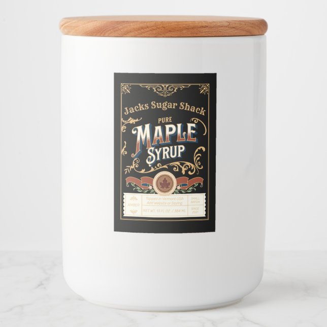 Modèle de Étiquette de sirop d'érable personnalisé (Devant)