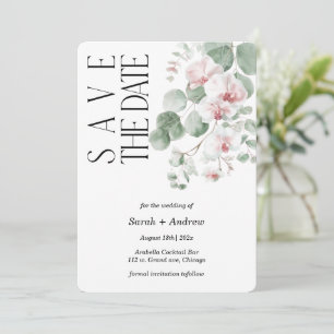 Modèle de faire-part de sauvegarde d'orchidée rose