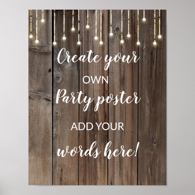 modèle de feux de bois Faites votre propre affiche (Devant)