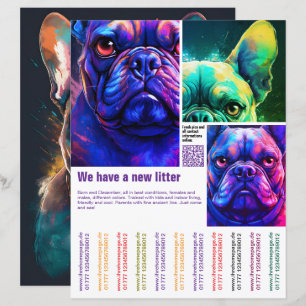 modèle de flyer de vente de chiots avec code QR