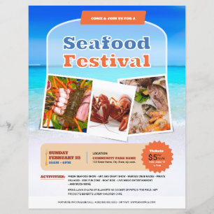 Modèle de flyer pour festival de fruits de mer