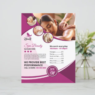 Modèle de flyer pour salon de beauté et spa