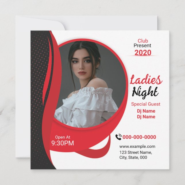 Modèle de Flyer pour Soirée des Dames (Devant)