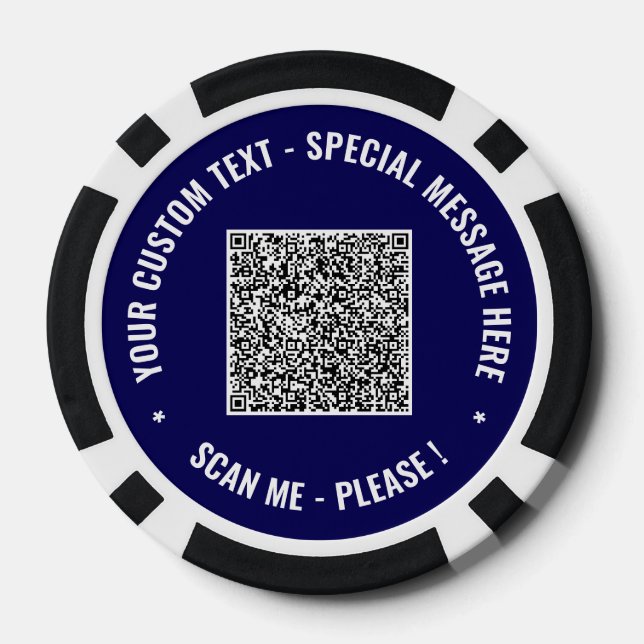 Modèle de jetons de poker avec code QR et texte pe (Verso)