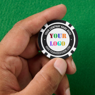 Modèle de jetons de poker avec logo d'entreprise e
