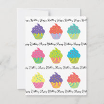 Modèle de la carte d'anniversaire Cupcake