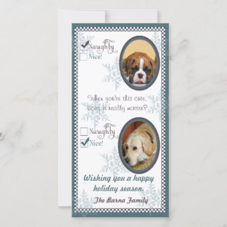 Modèle de la carte de Noël à deux chiens