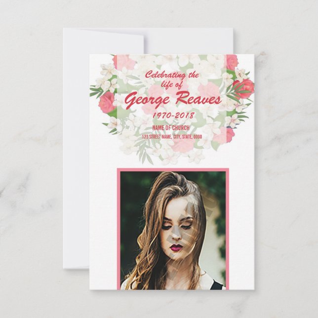 Modèle de la carte de prière funéraire (Devant)