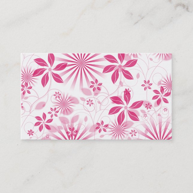 Modèle de la carte de profil rose floral (Devant)