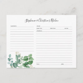 Modèle de la carte de recette modifiable Botanical