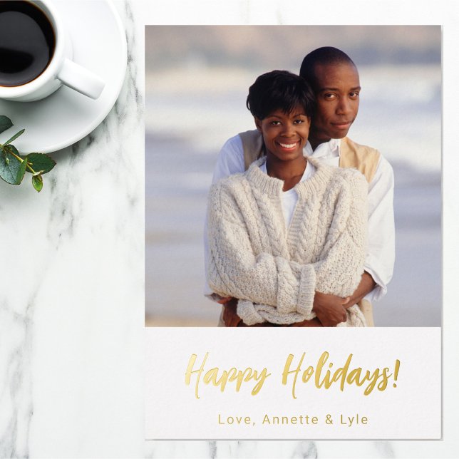 Modèle de la carte Foil Photo Christmas | Joyeux F (Créateur téléchargé)