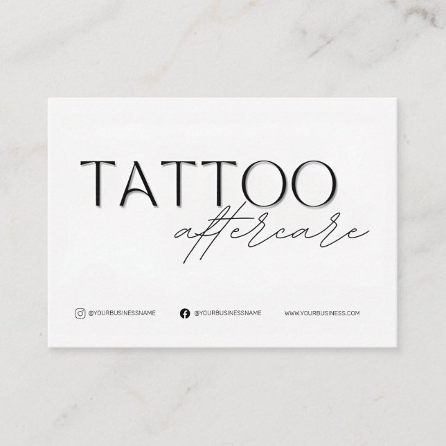 Modèle de la carte postsoins de tatouage personnel (Devant)